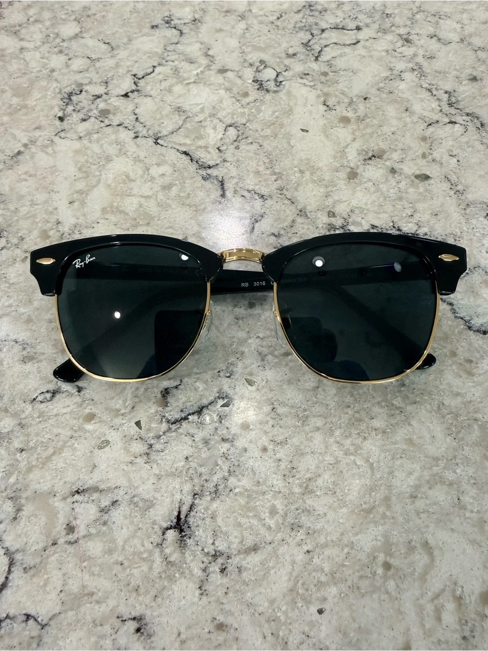 Ray Ban Clubmaster Sunglasses Black on Ariana Dark Gray Frames